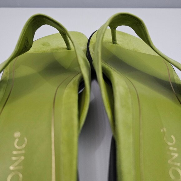 Vionic Agave Toe Post Sandal Womens 10 Green Suede Slip On Comfort Arch Support - Picture 9 of 13
